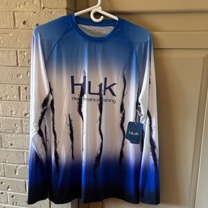 Huk Gradient Blue and White Fishing Shirt
